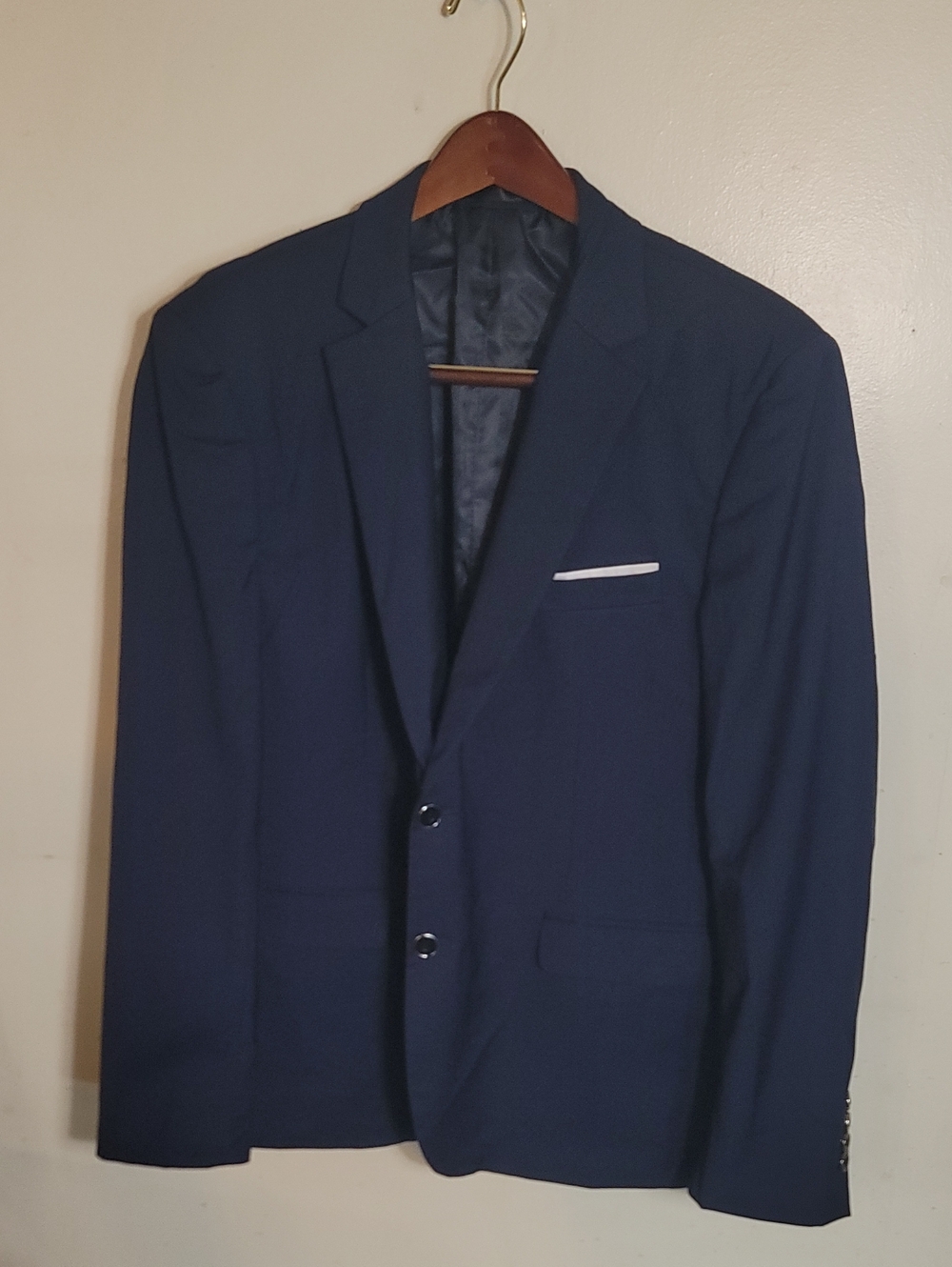 Men's Navy Blue Two-Button Blazer